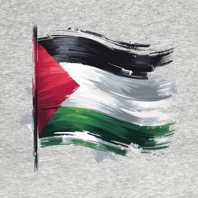 Abstract Brushstroke Palestinian Flag by Muslimory